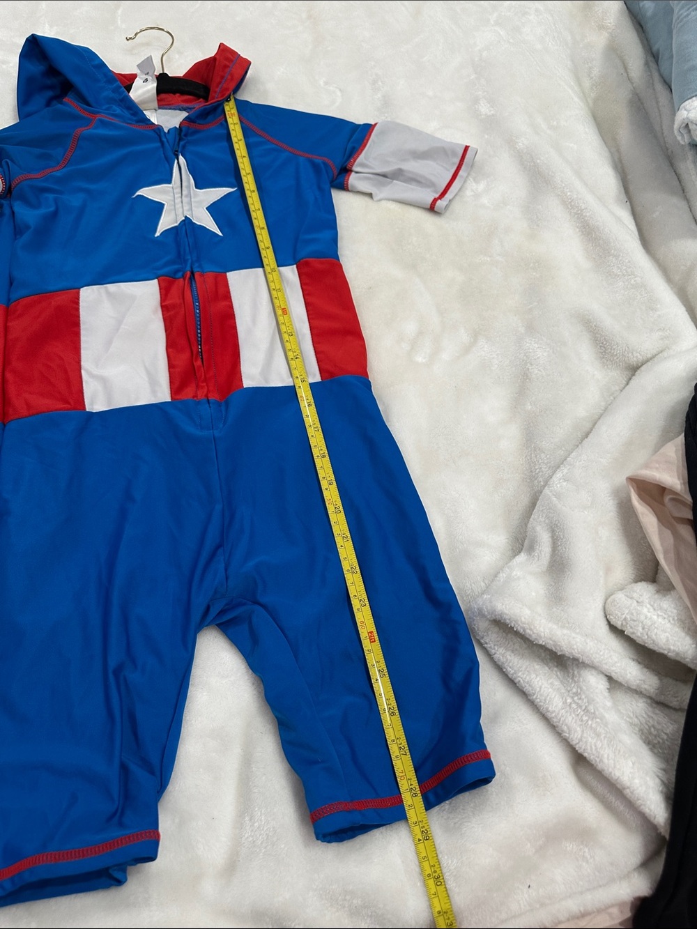 Disney Kids Blue & Red Captain Star Costume Hoodie Romper - Picture 8 of 9